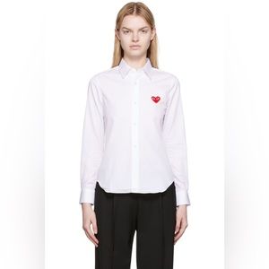 COMME DES GARÇONS PLAY
White & Red Heart Patch Shirt